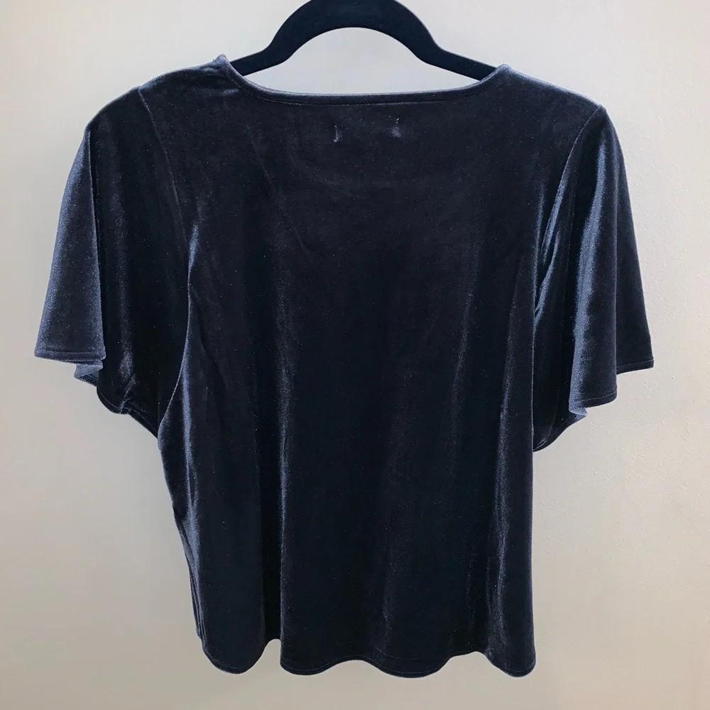 Madewell Velvet Butterfly Top (S) Blue Navy NWT - Picture 5 of 8
